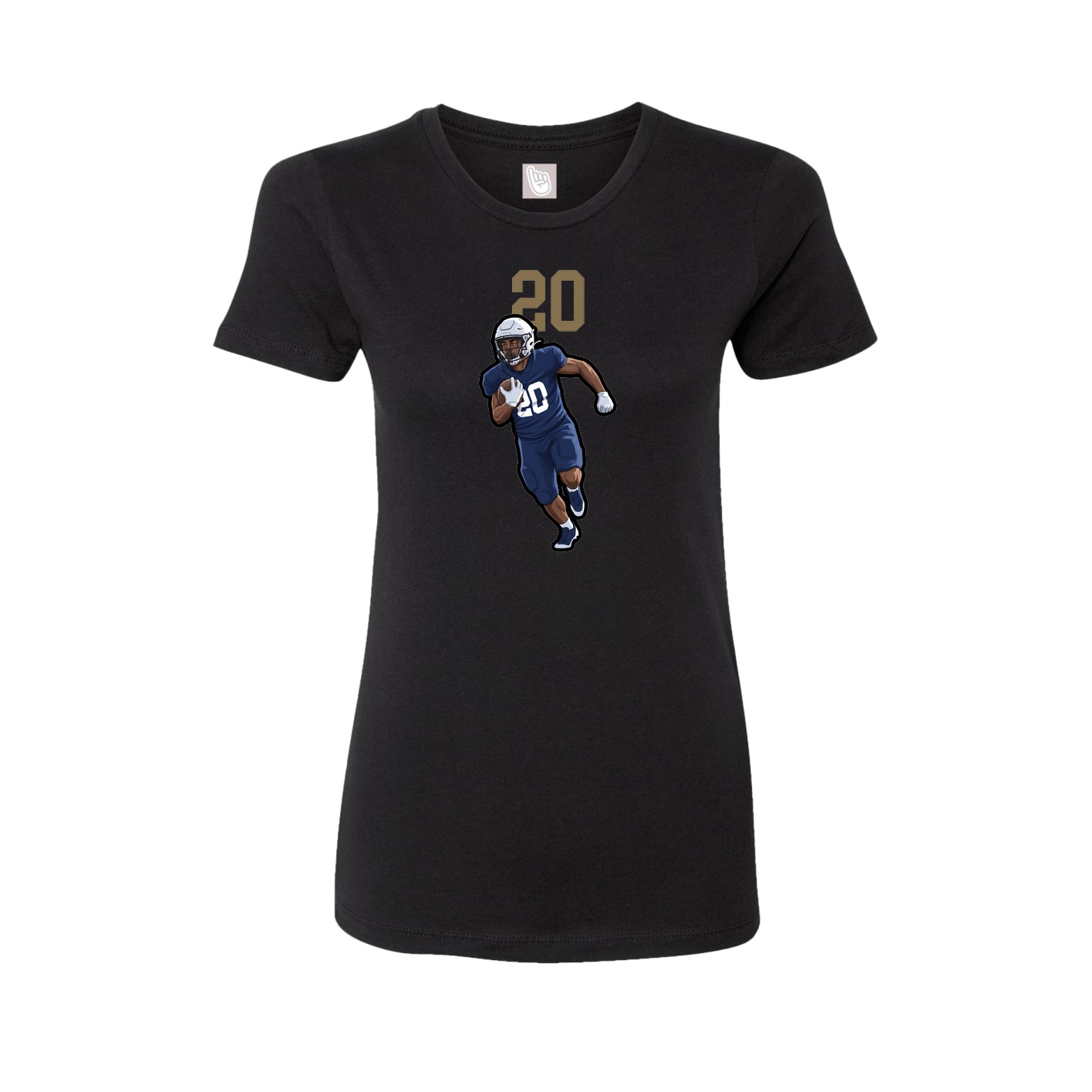 Fitted Women's Tee — Number Top in Black
