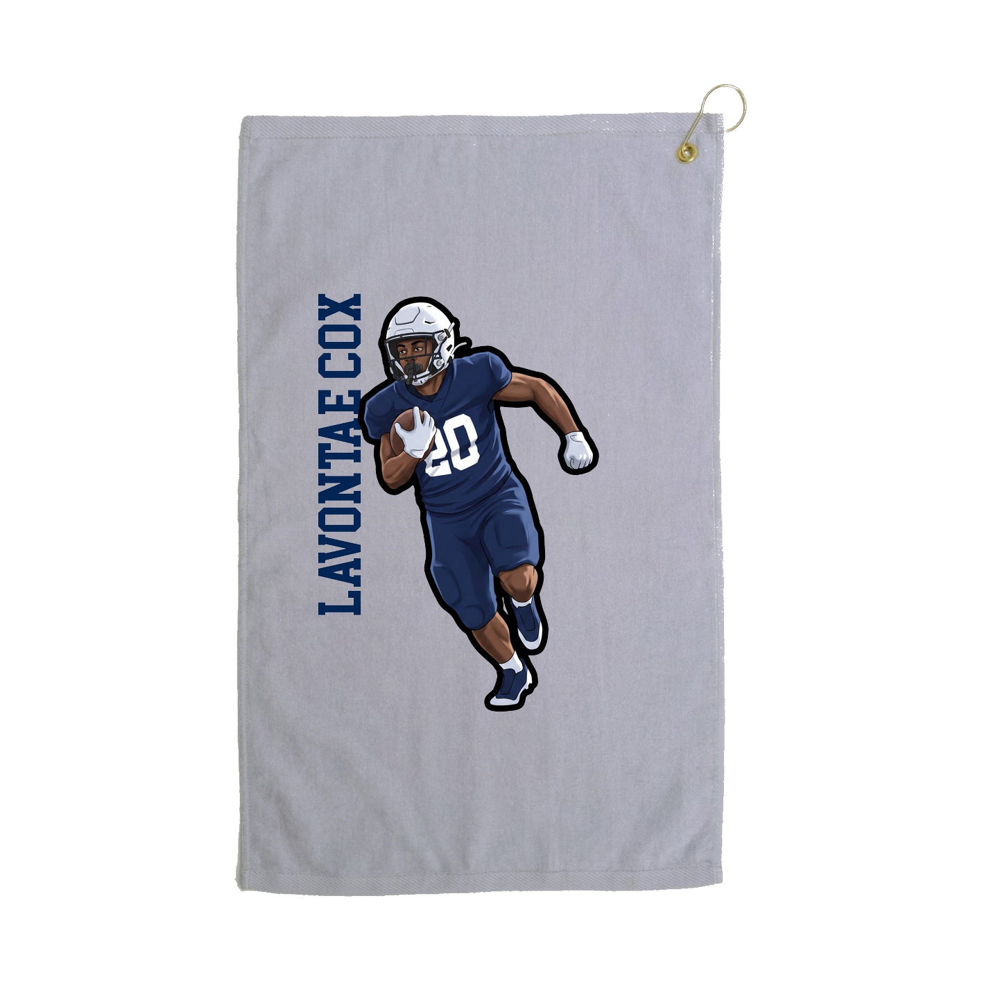 Golf Towel — Name Vertical in Grey