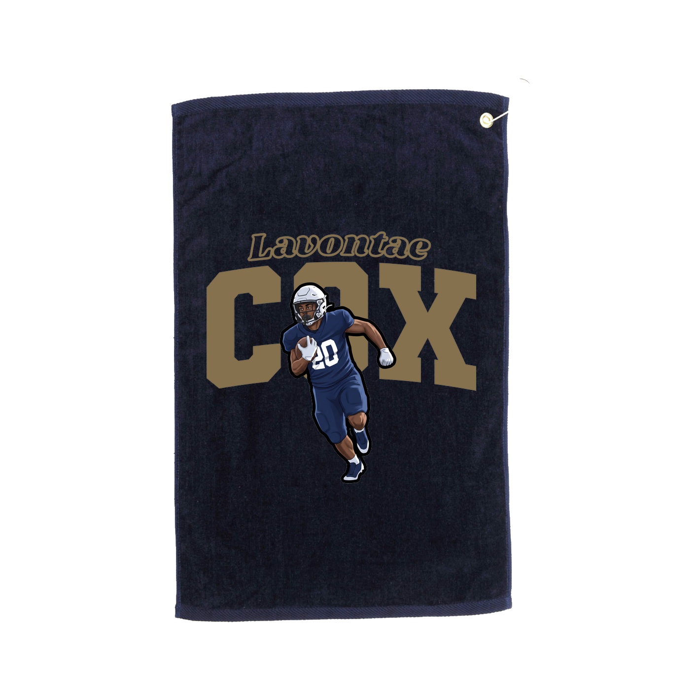 Golf Towel — Name Arch in Navy