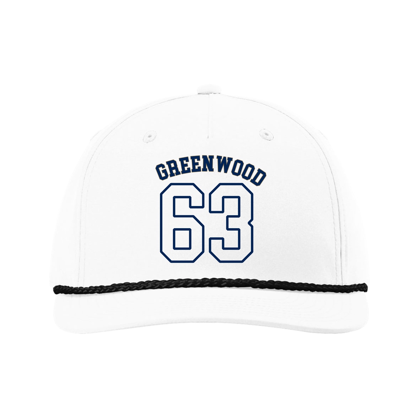 Five-Panel Classic Rope Cap — Shirsey Arch in White