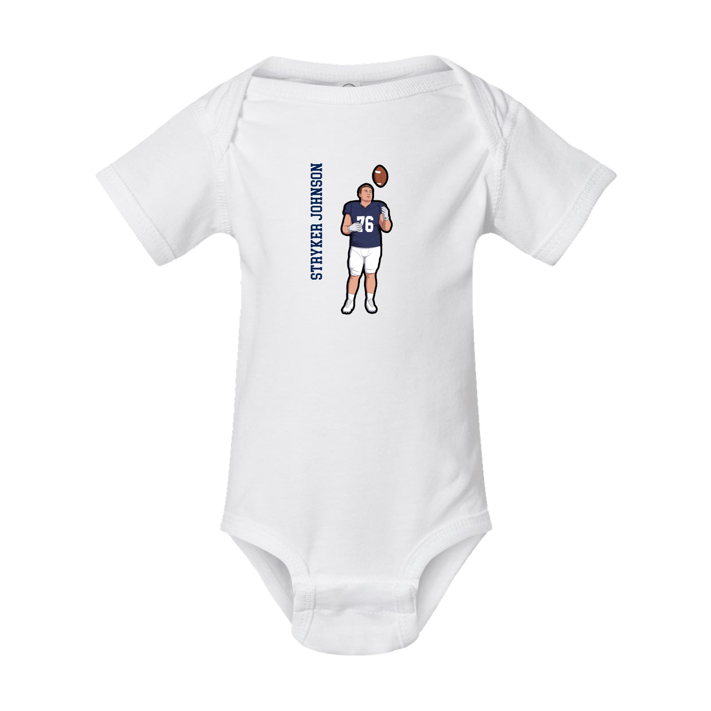 Baby Onesie — Name Vertical in White