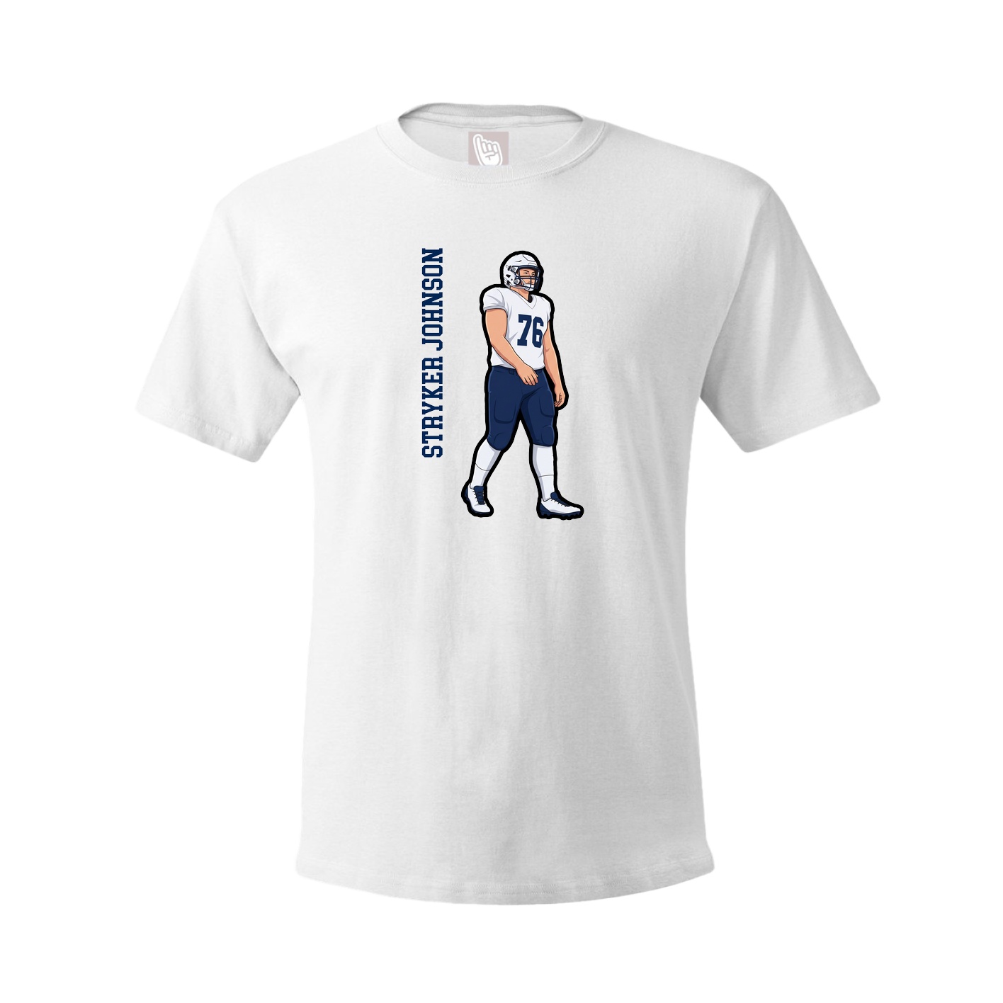 Tee — Name Vertical in White