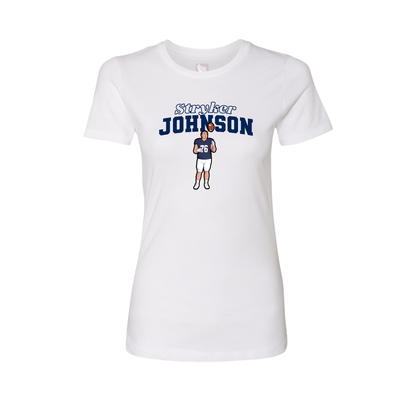 Fitted Women's Tee — Name Arch in White