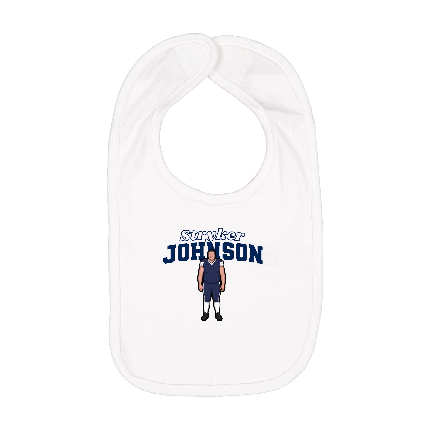 Infant Bib — Name Arch in White