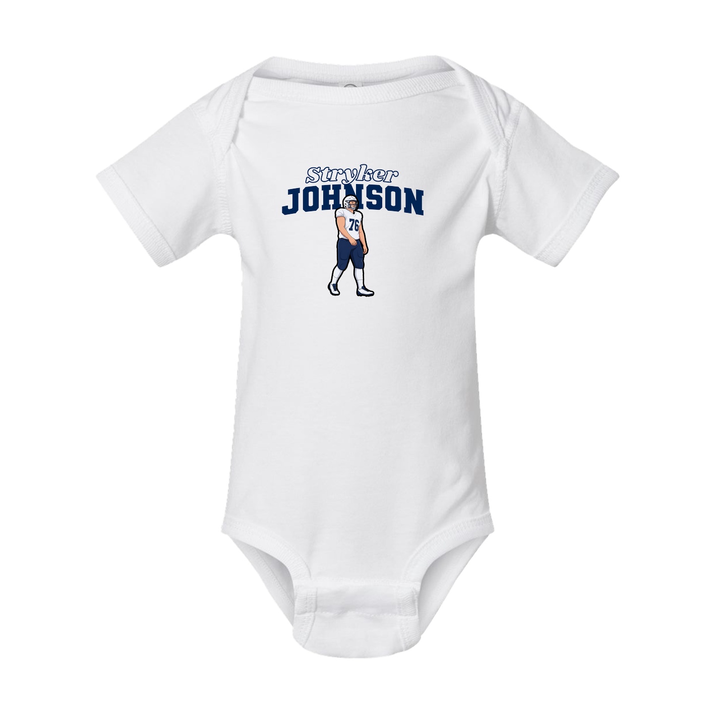 Baby Onesie — Name Arch in White