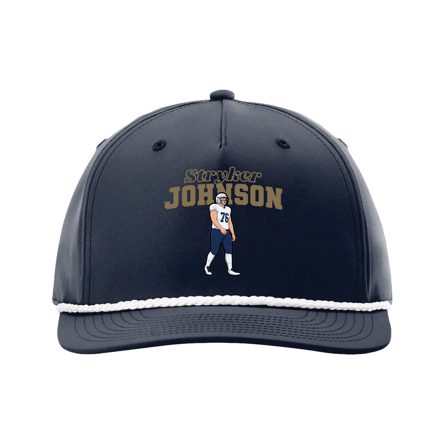 Five-Panel Classic Rope Cap — Name Arch in Navy