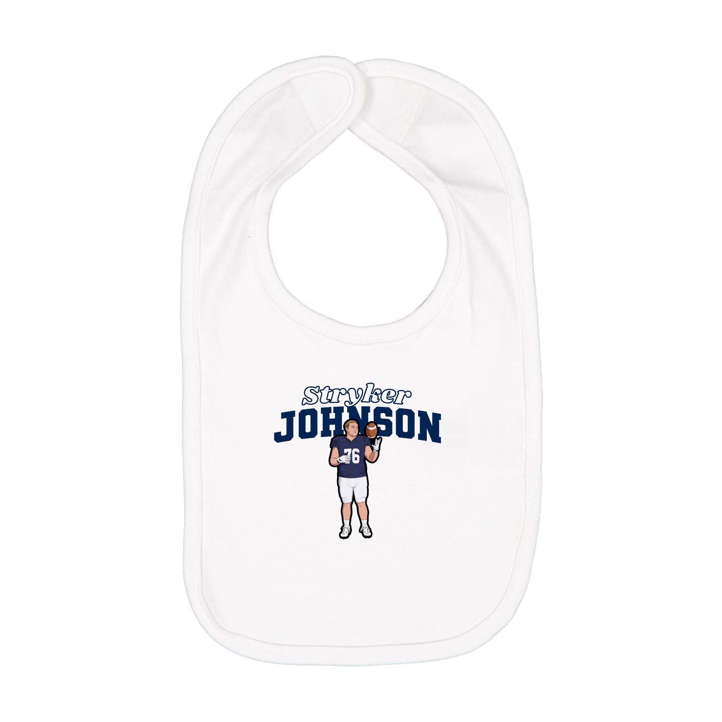 Infant Bib — Name Arch in White