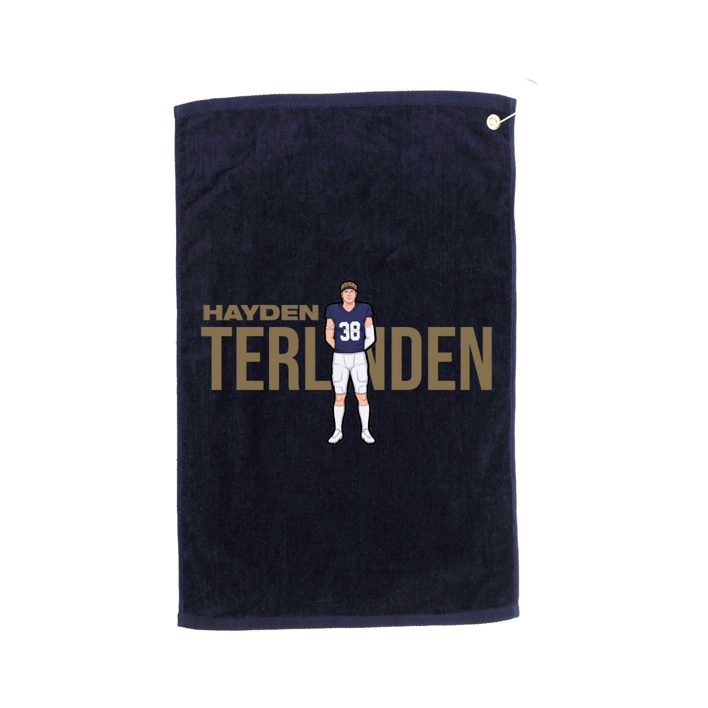 Golf Towel — Player Name in Navy