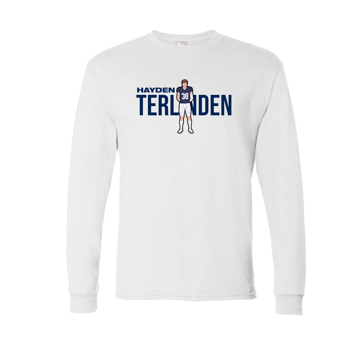 Long Sleeve Tee — Player Name in White