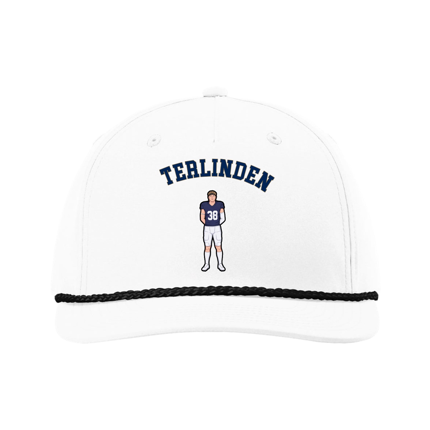 Five-Panel Classic Rope Cap — Shirsey Arch in White