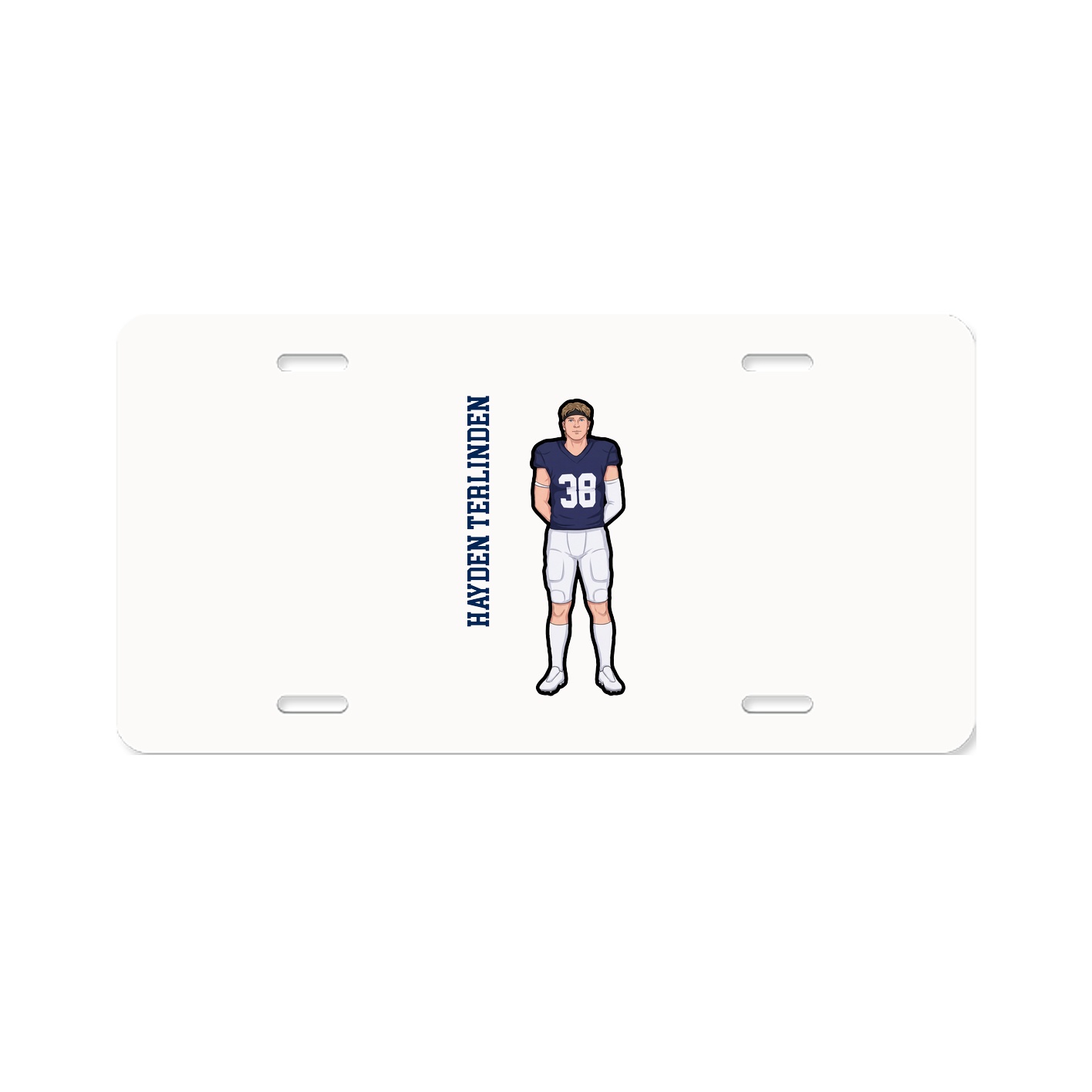 License Plate — Name Vertical in Classic