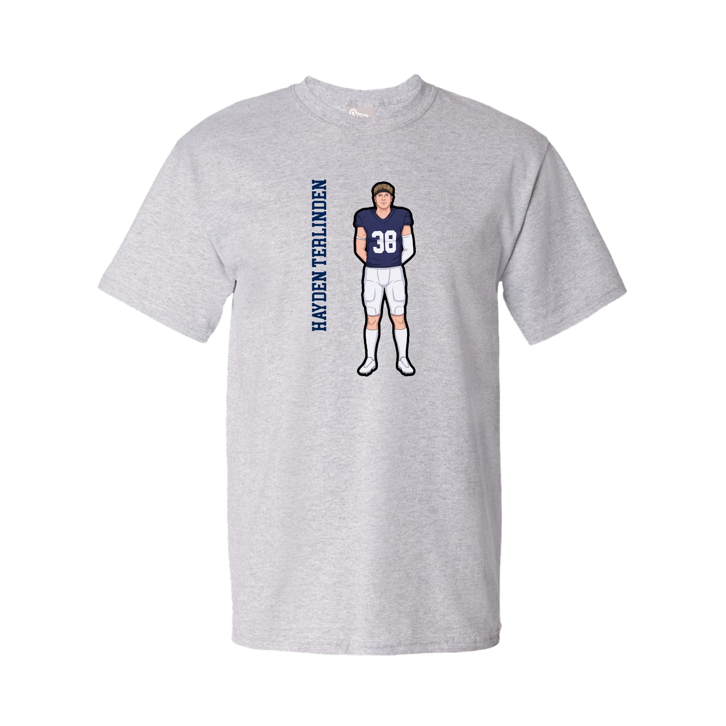 Tee — Name Vertical in Grey