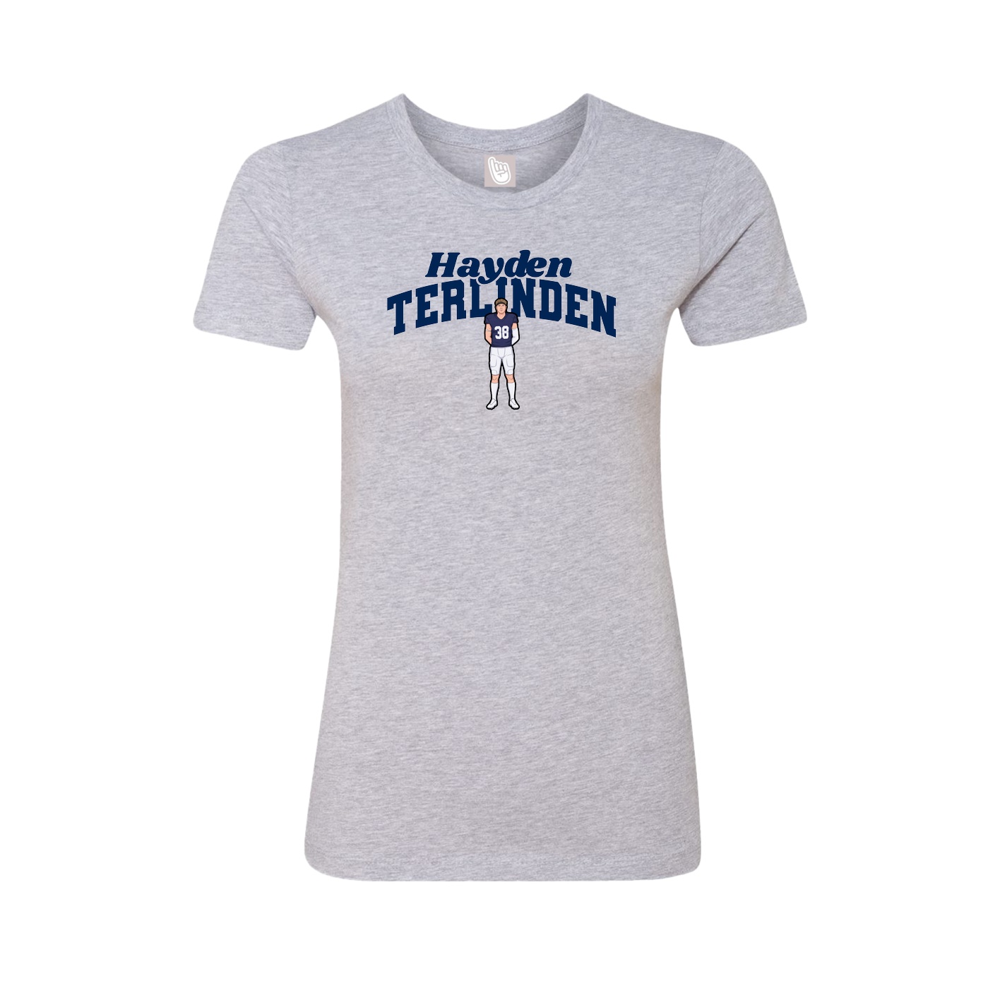 Fitted Women's Tee — Signature Arch in Grey