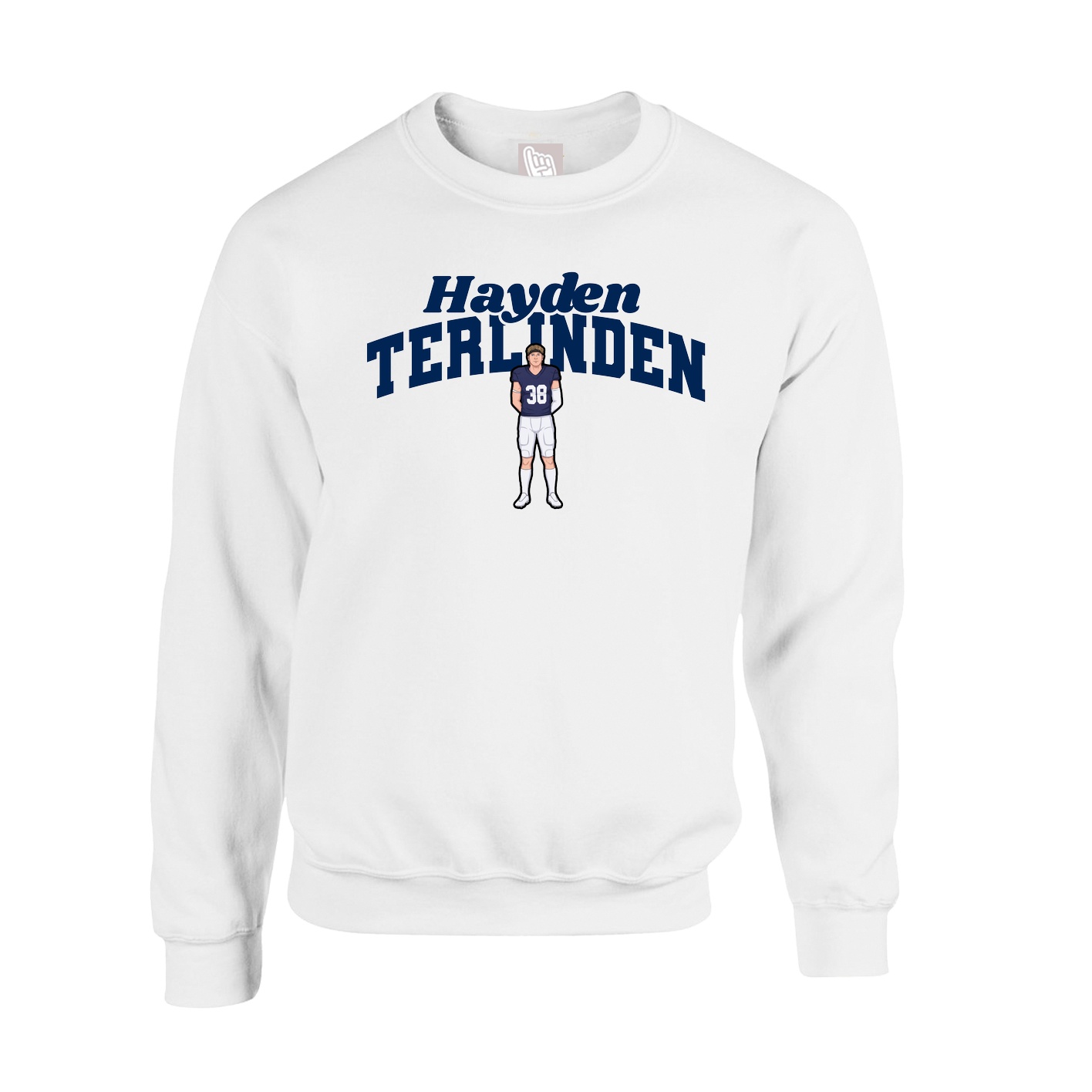 Fleece Crew — Signature Arch in White