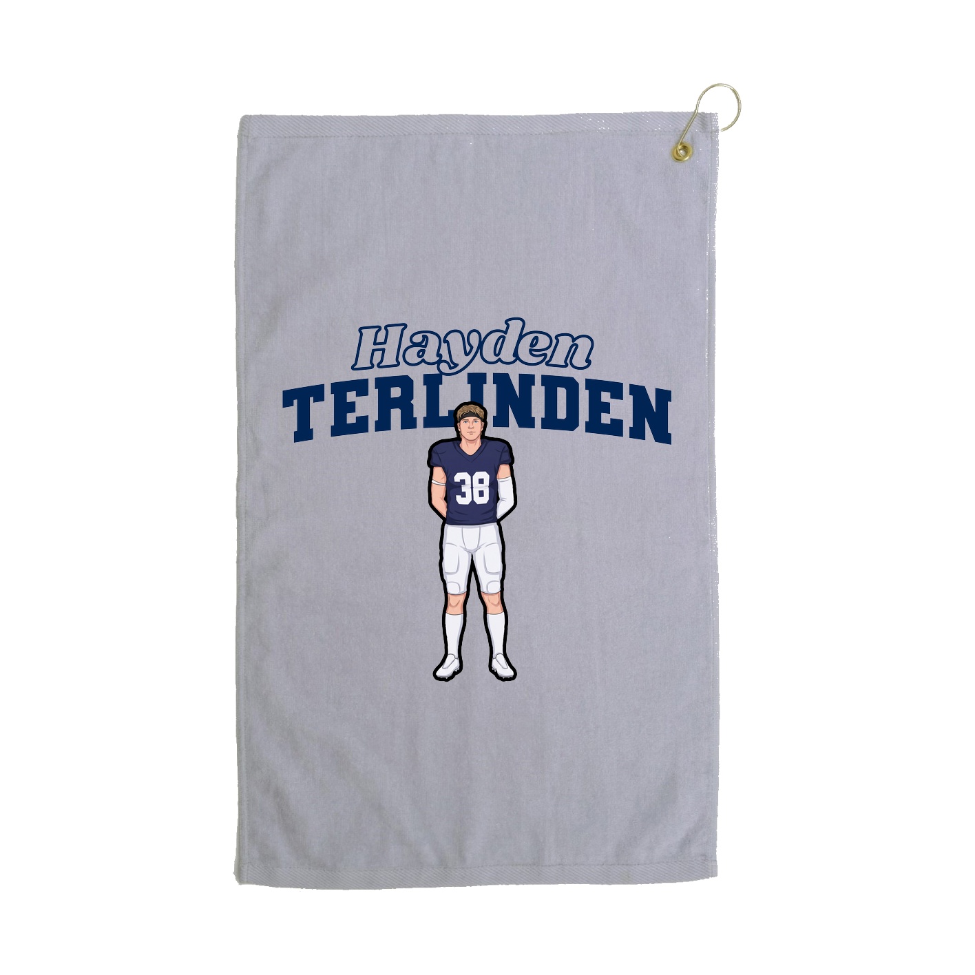 Golf Towel — Name Arch in Grey