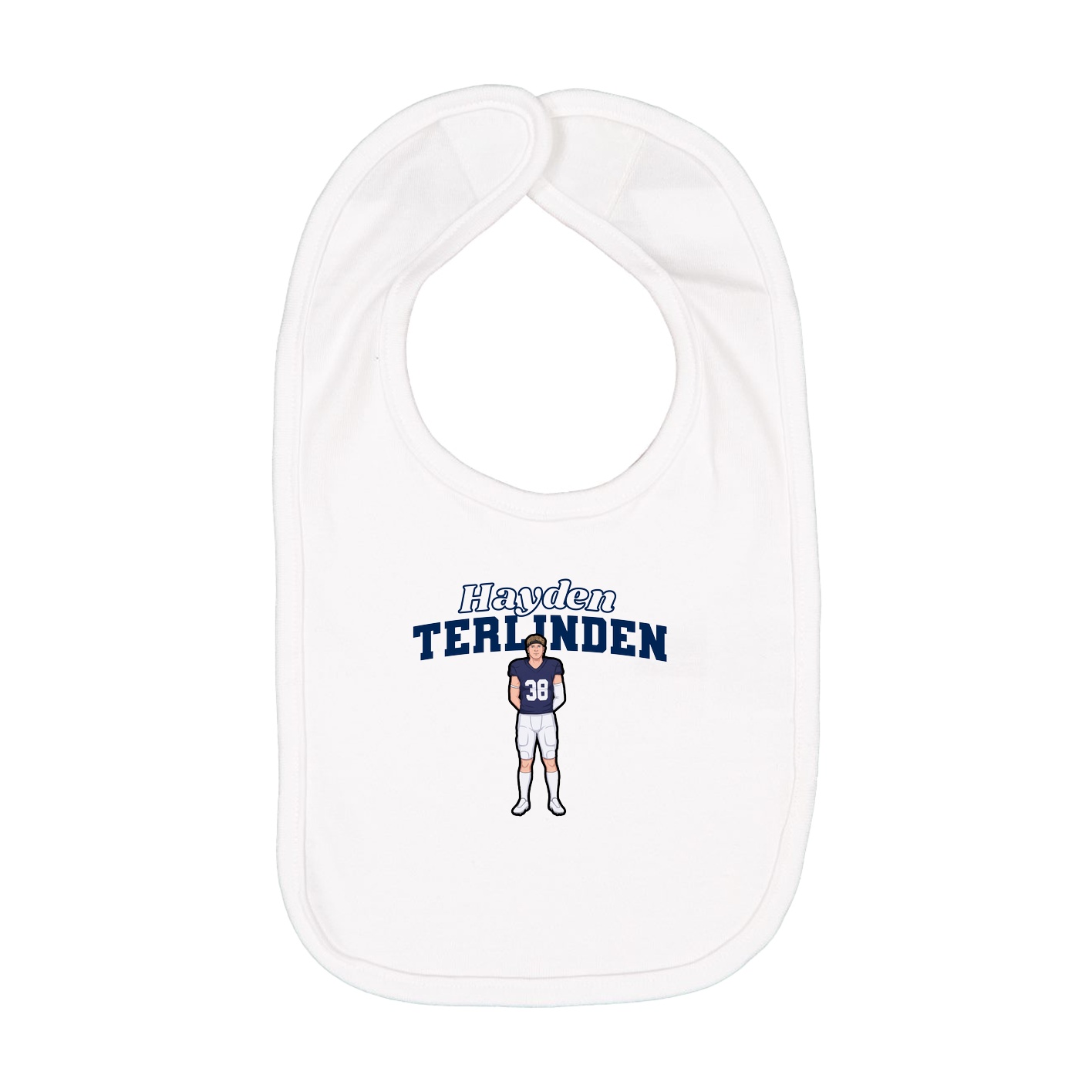 Infant Bib — Name Arch in White