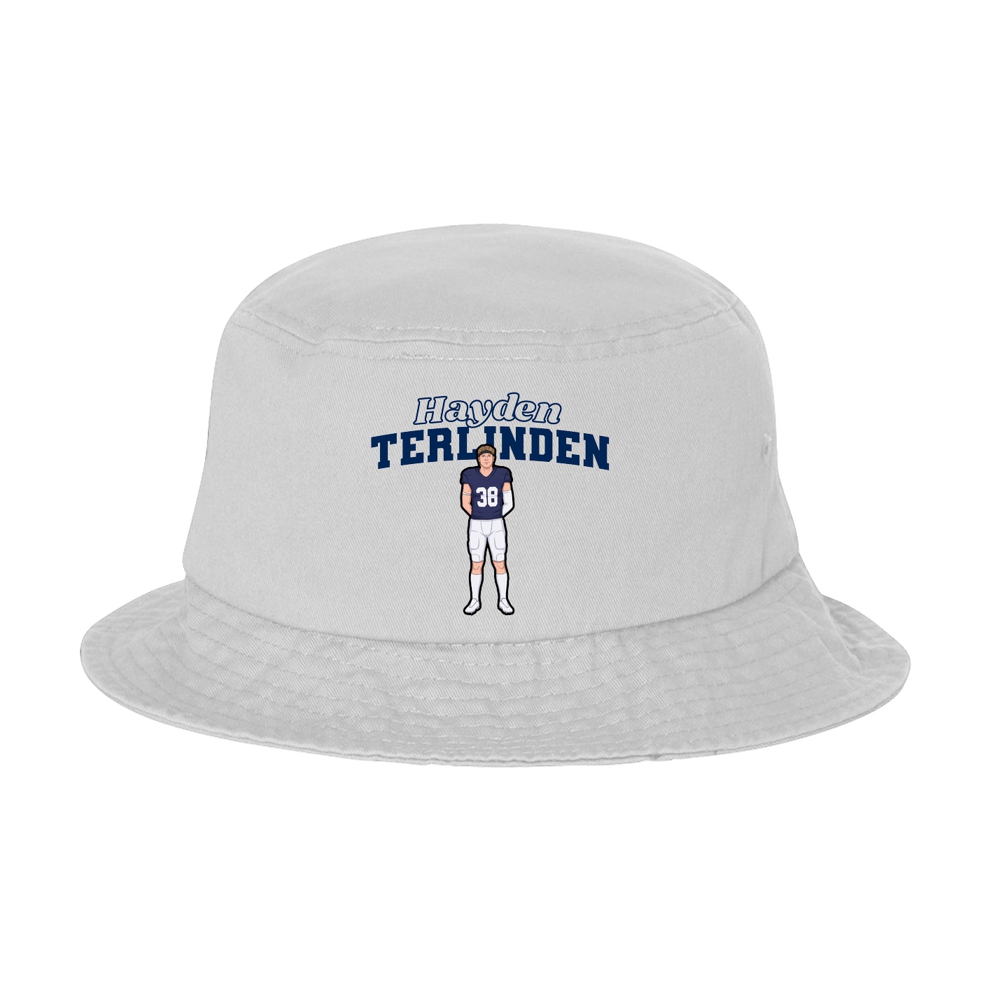 Bucket Cap — Name Arch in White