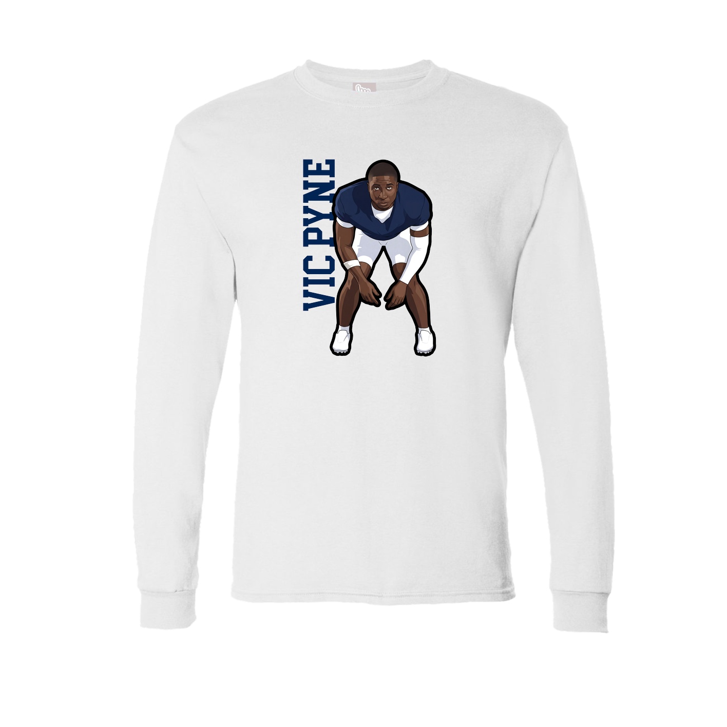 Long Sleeve Tee — Name Vertical in White