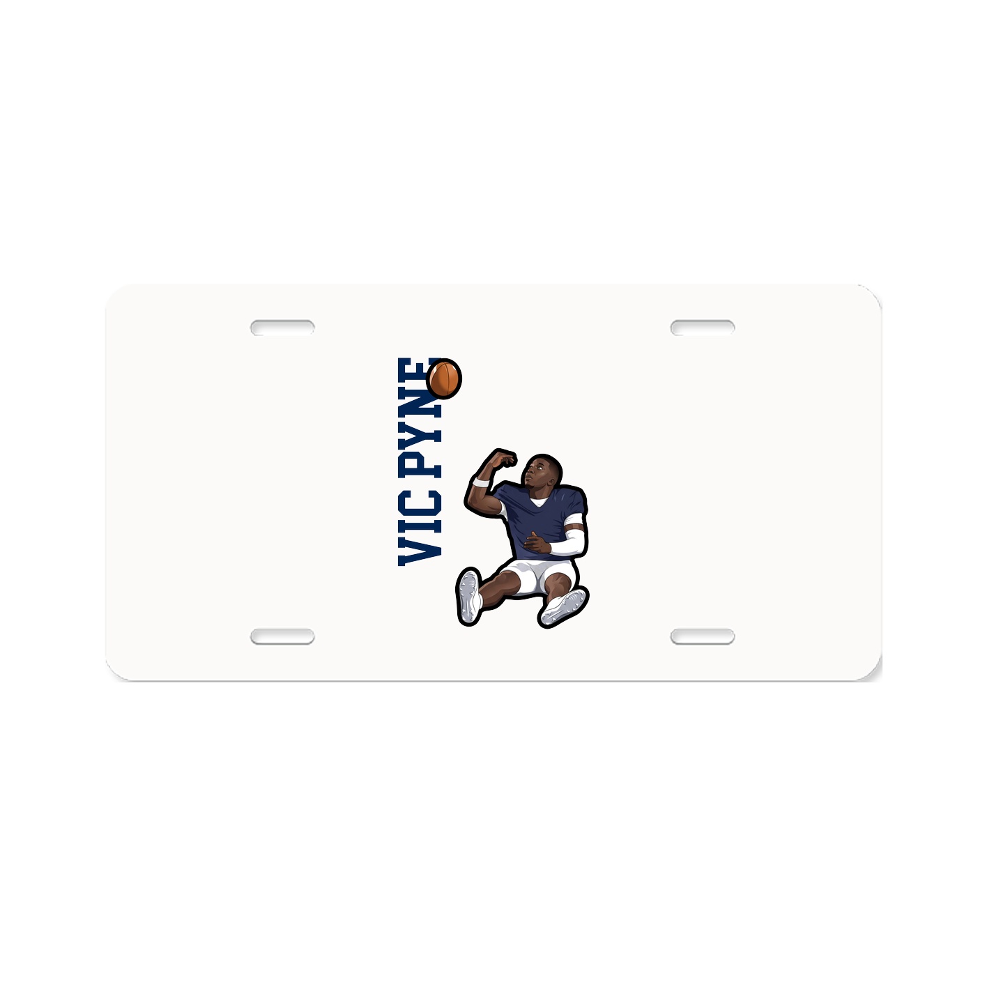 License Plate — Name Vertical in Classic