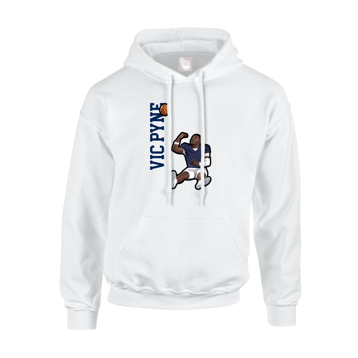 Youth Hoodie — Name Vertical in White