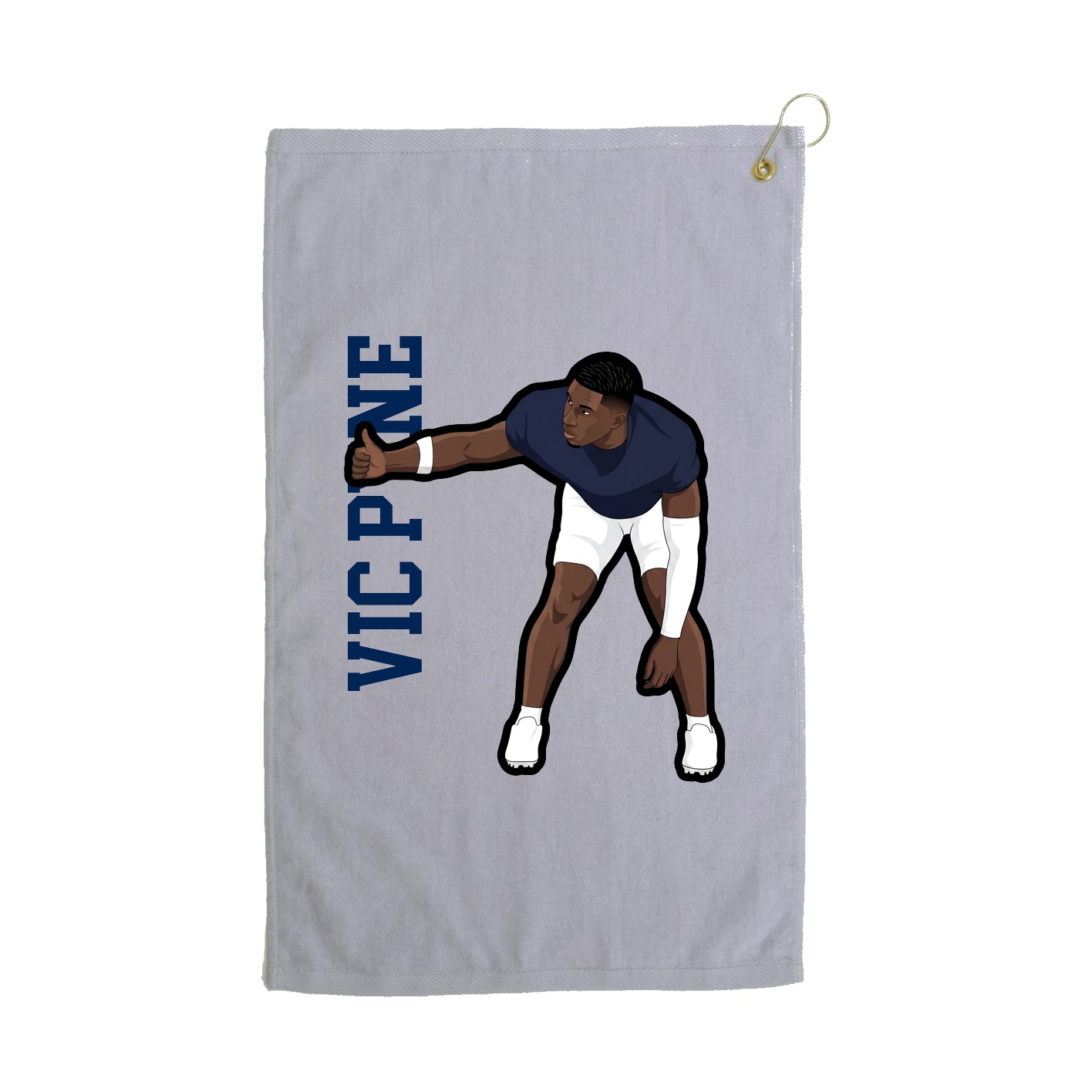 Golf Towel — Name Vertical in Grey