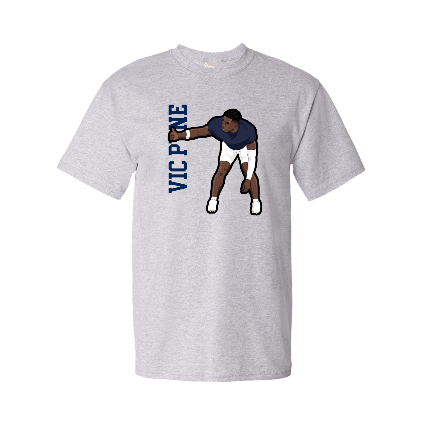 Tee — Name Vertical in Grey