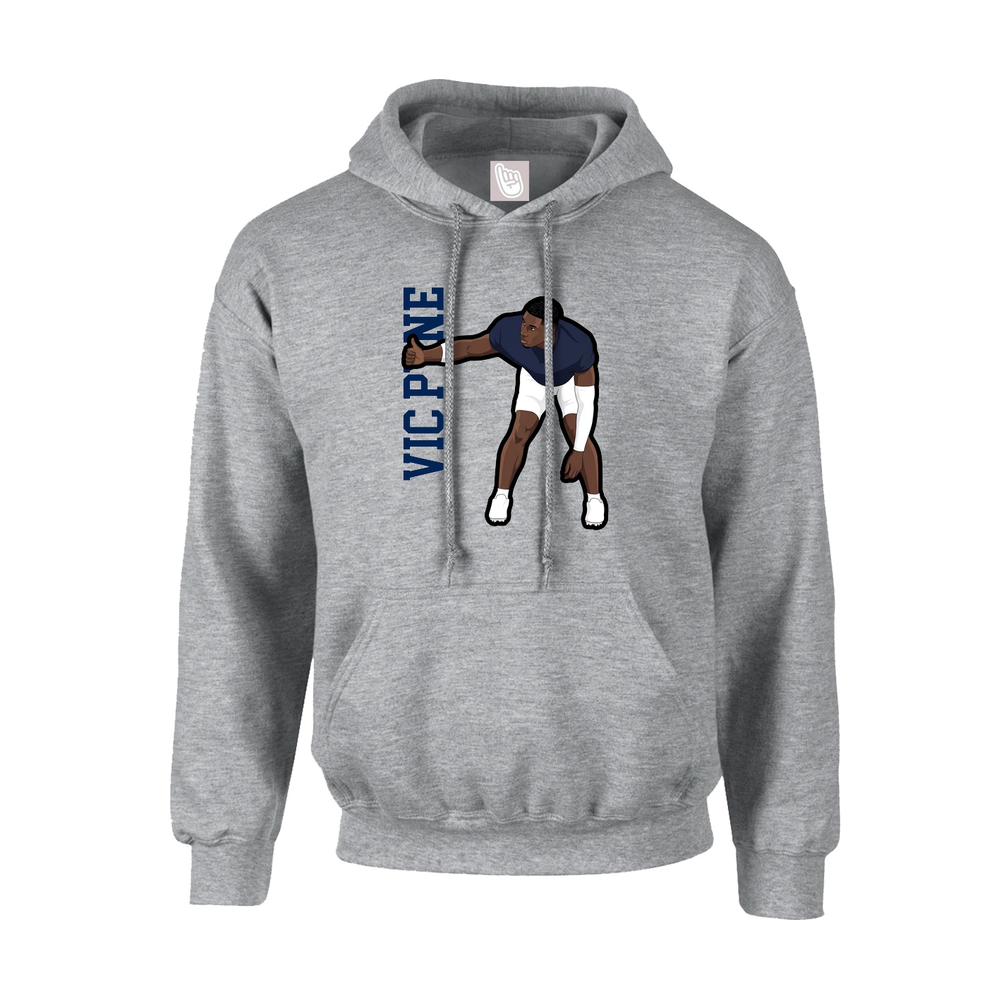 Hoodie — Name Vertical in Grey