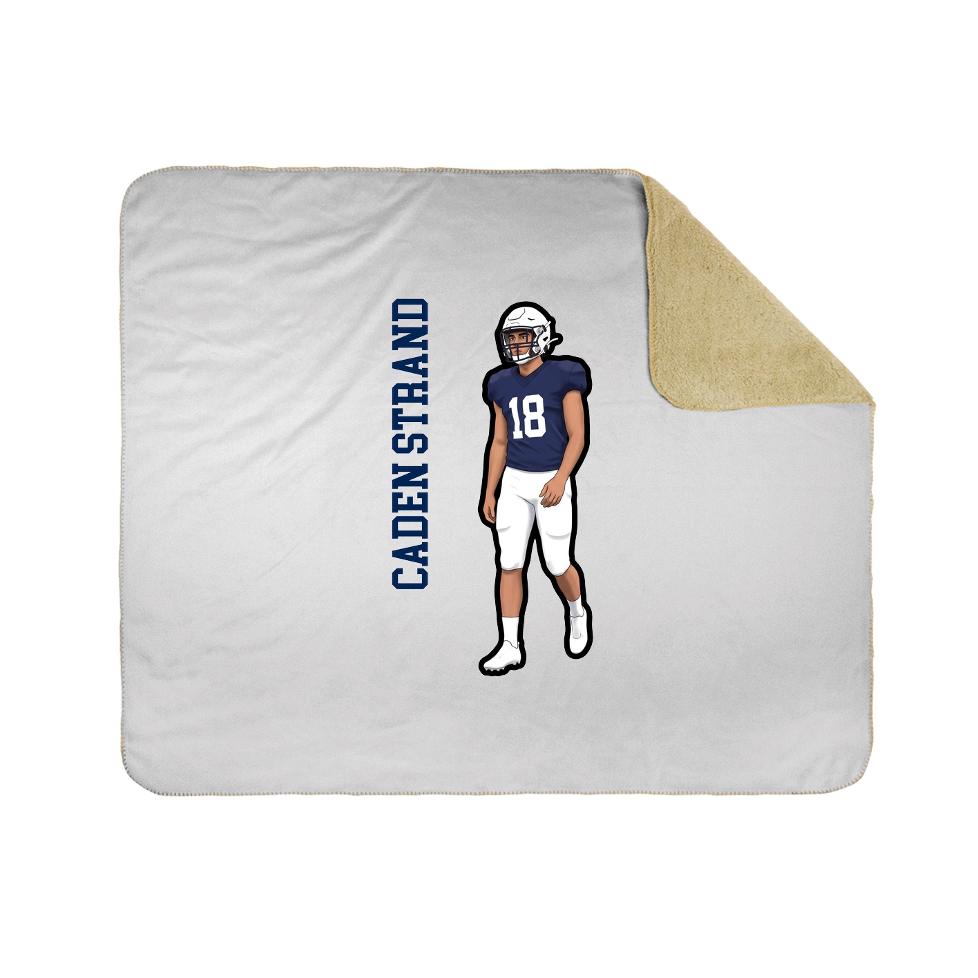 Throw Blanket — Name Vertical in White