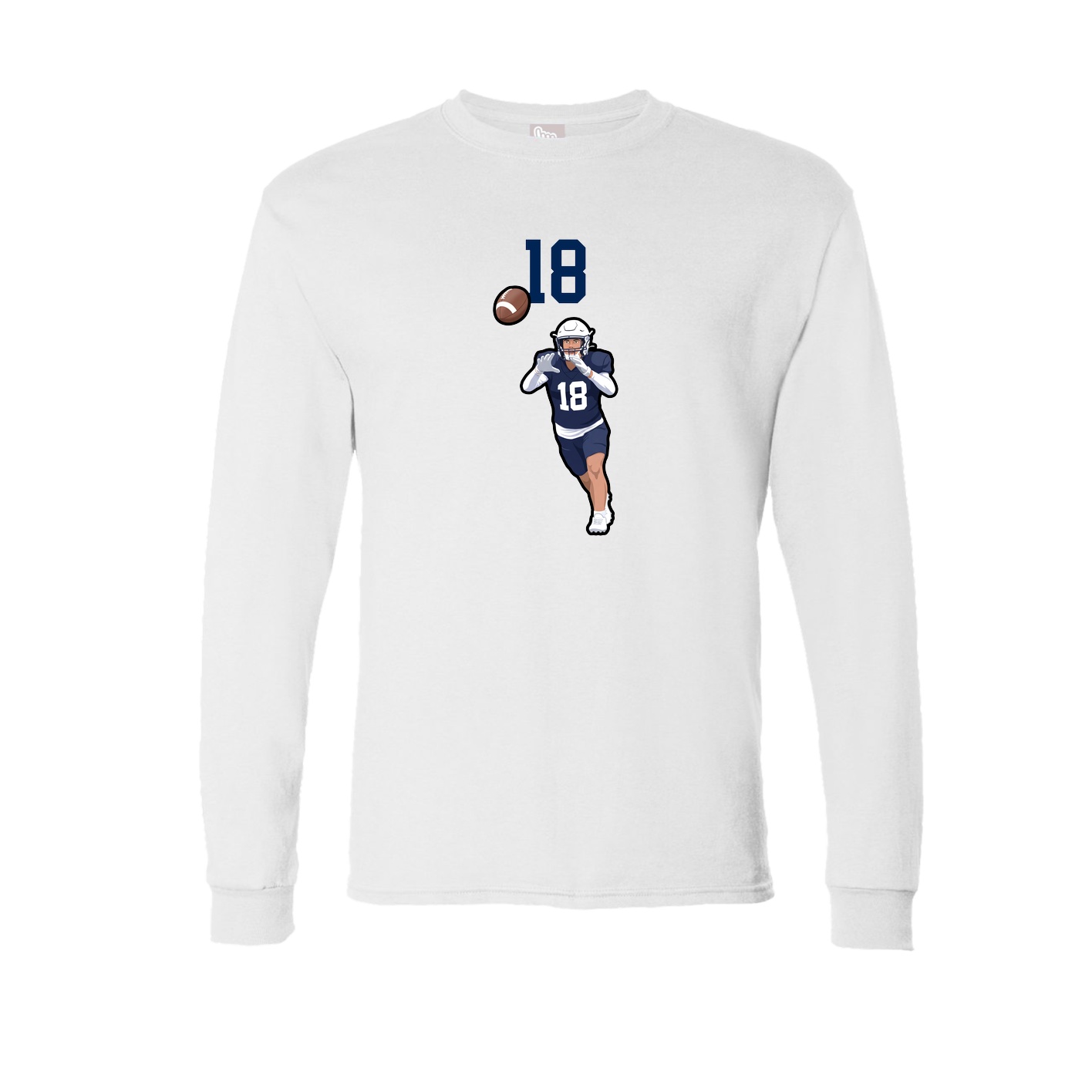 Long Sleeve Tee — Number Top in White