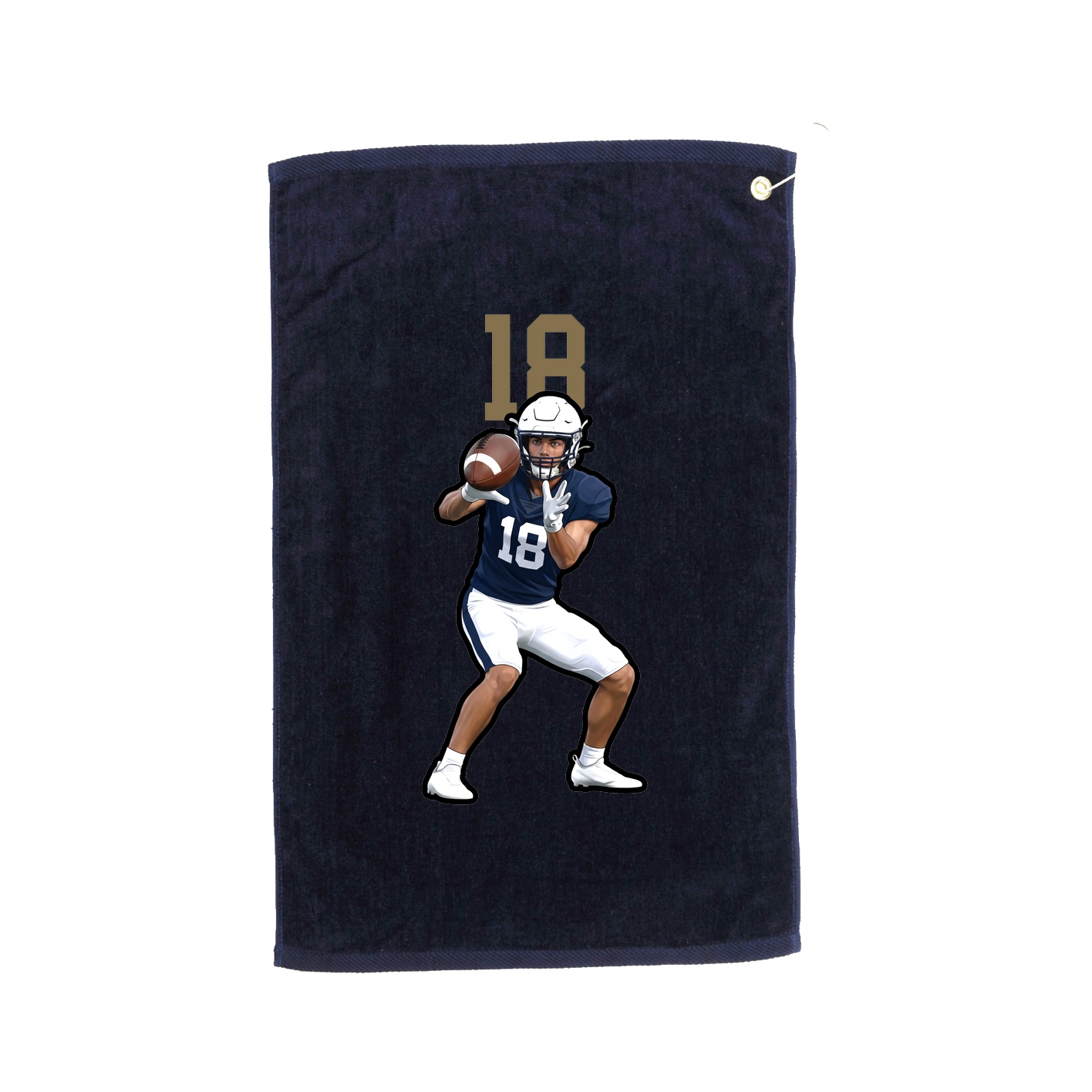 Golf Towel — Number Top in Navy