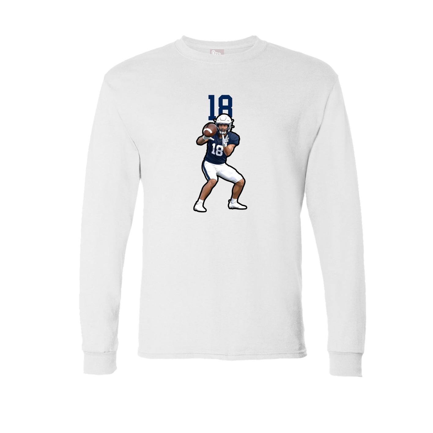 Long Sleeve Tee — Number Top in White