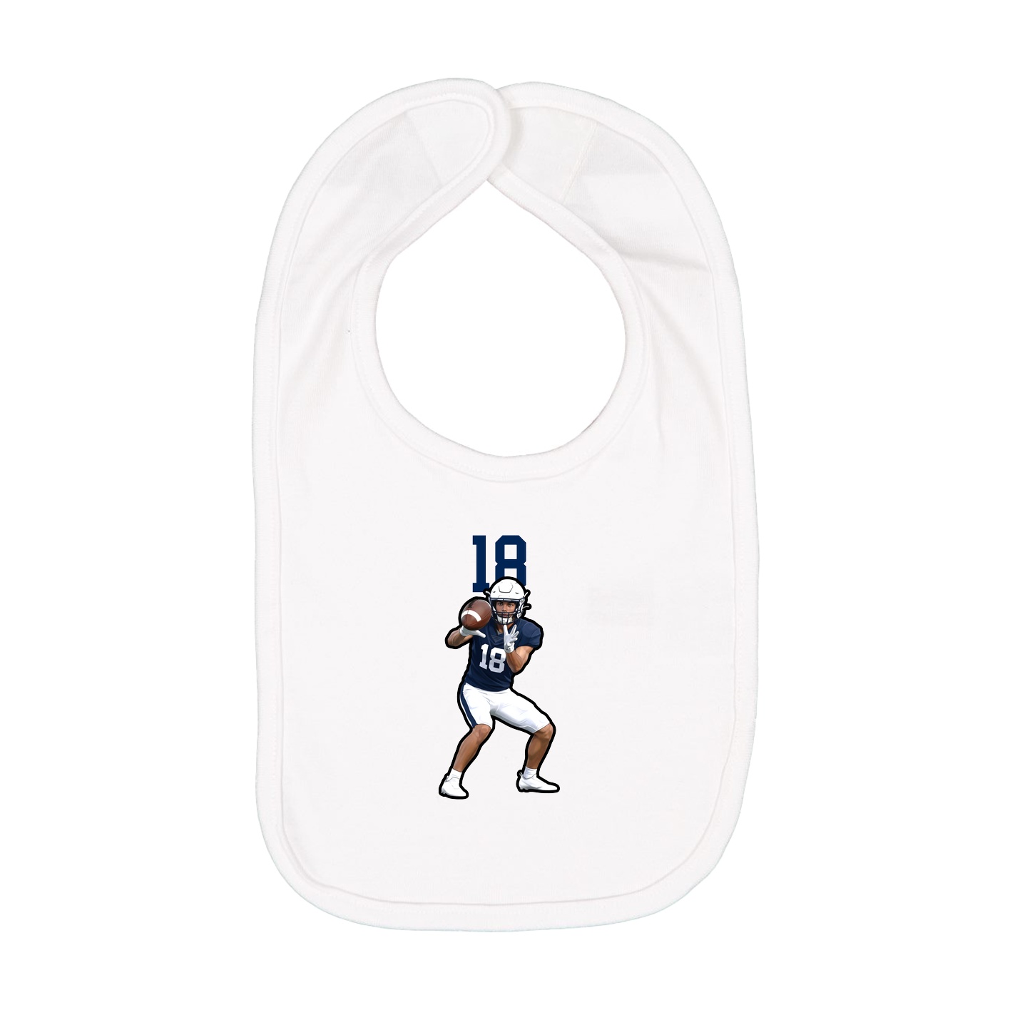 Infant Bib — Number Top in White