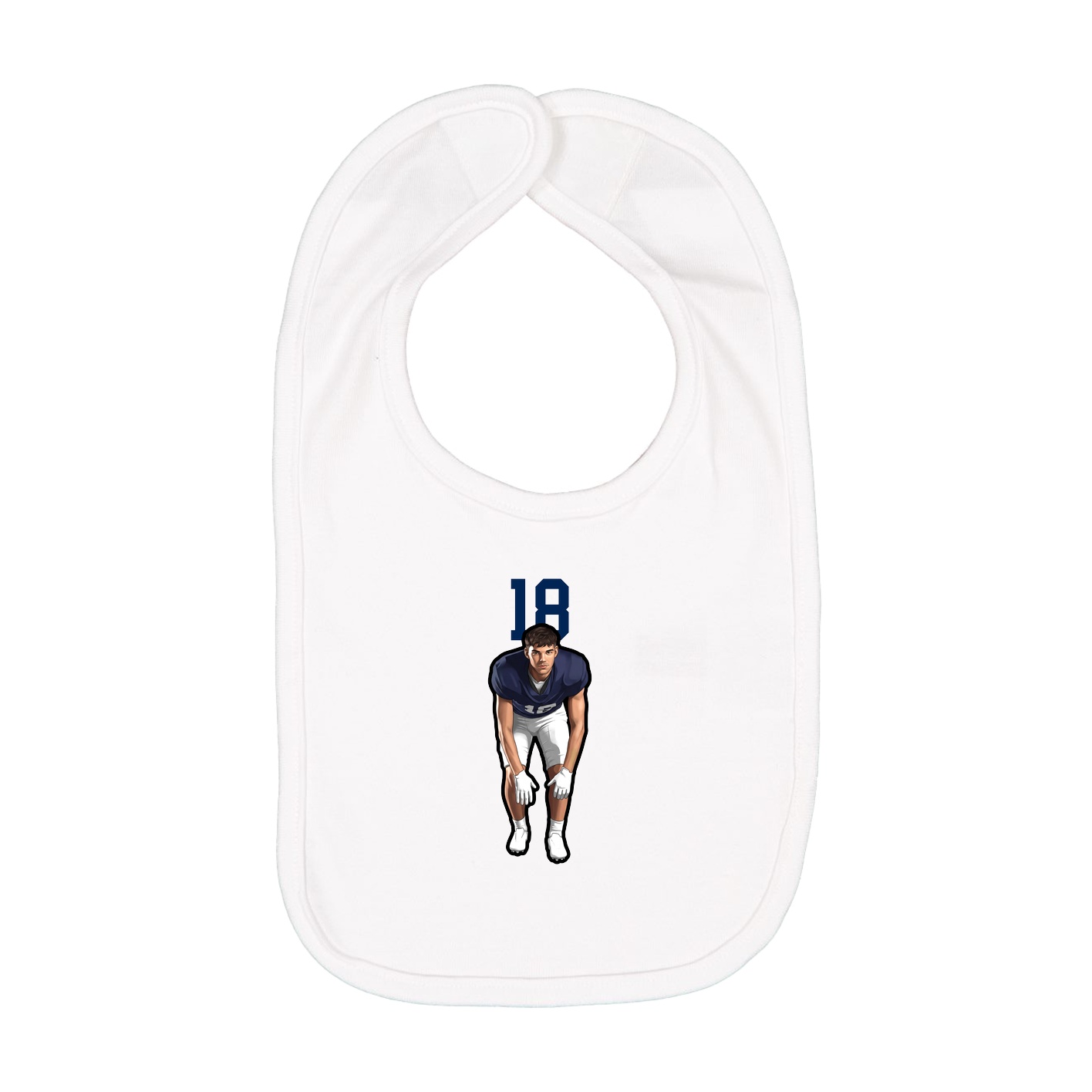 Infant Bib — Number Top in White