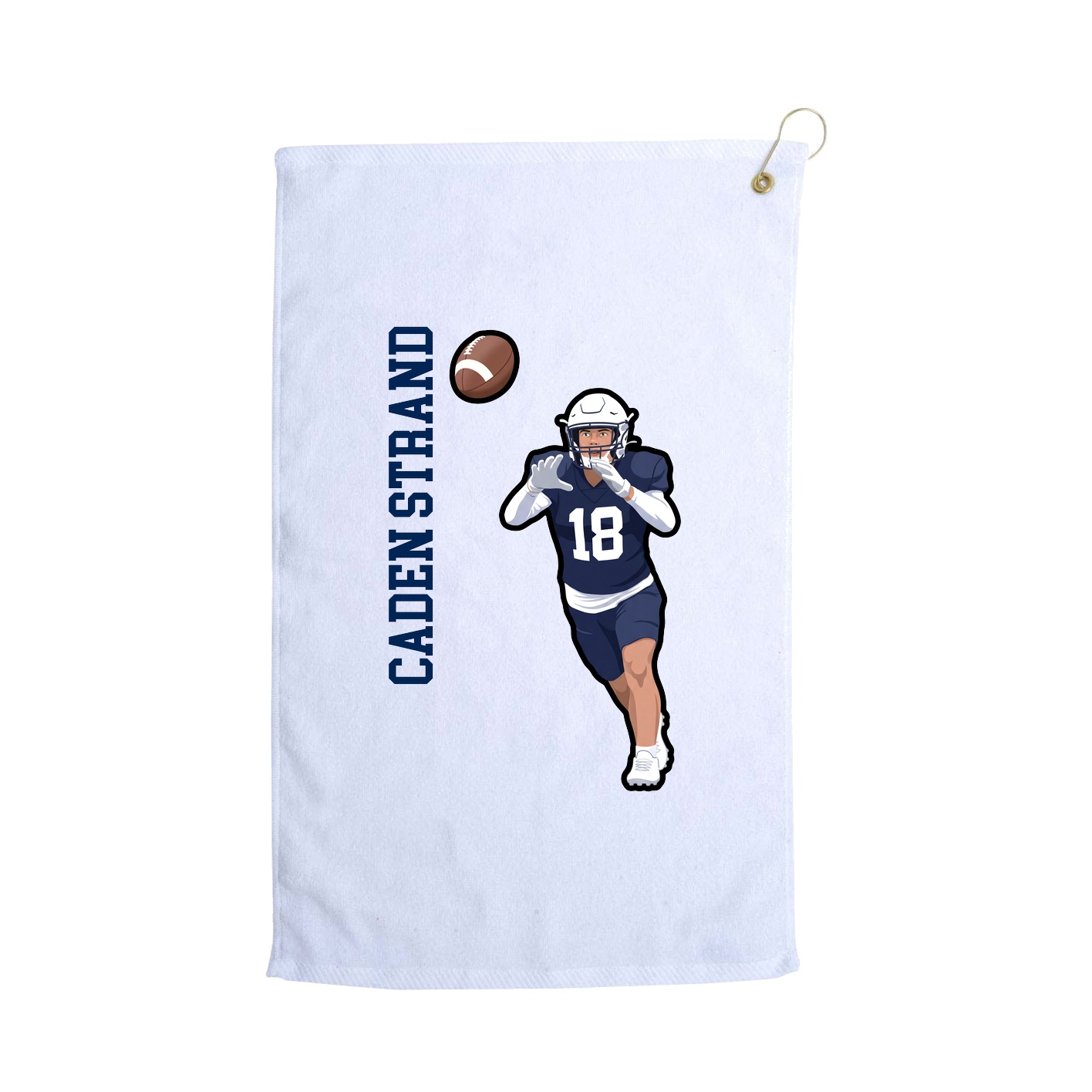 Golf Towel — Name Vertical in White