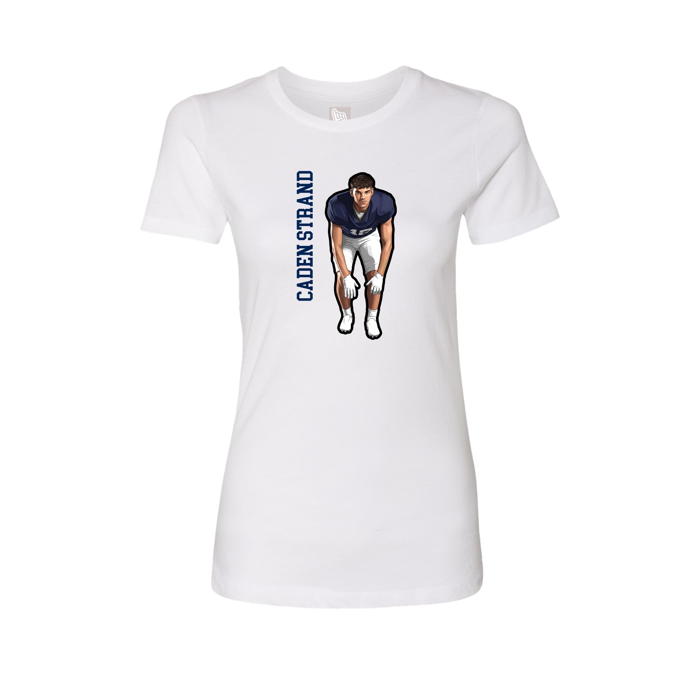 Fitted Women's Tee — Name Vertical in White
