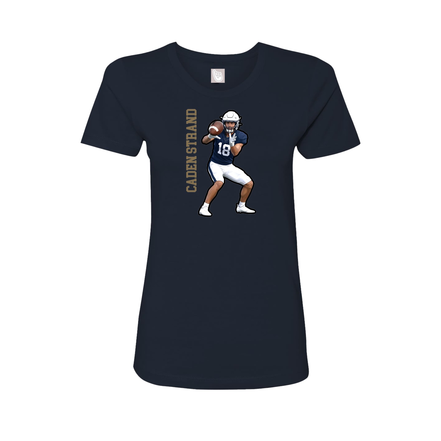 Fitted Women's Tee — Name Vertical in Navy