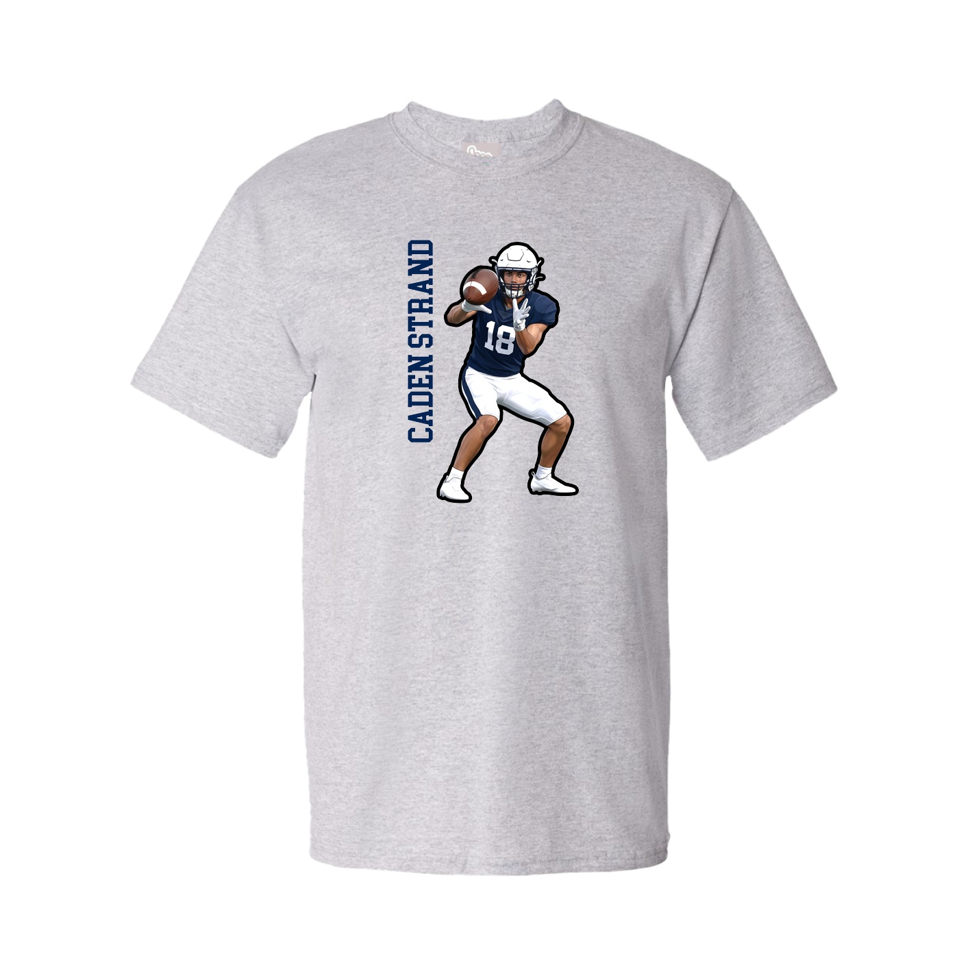 Youth Tee — Name Vertical in Grey