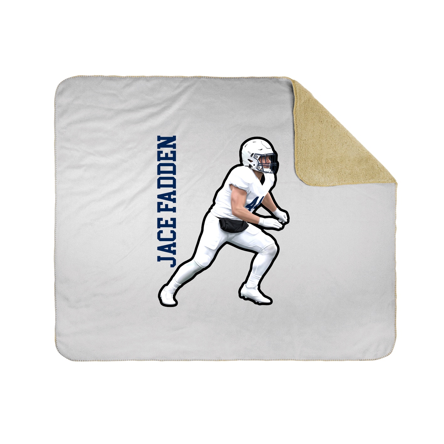 Throw Blanket — Name Vertical in White