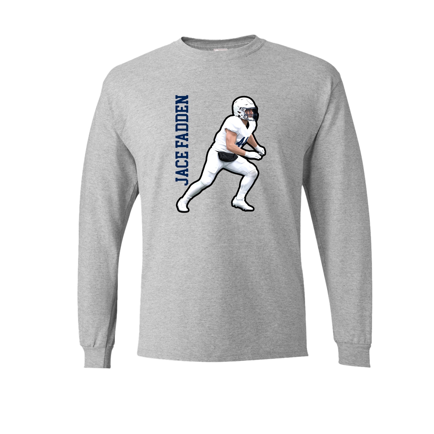 Long Sleeve Tee — Name Vertical in Grey
