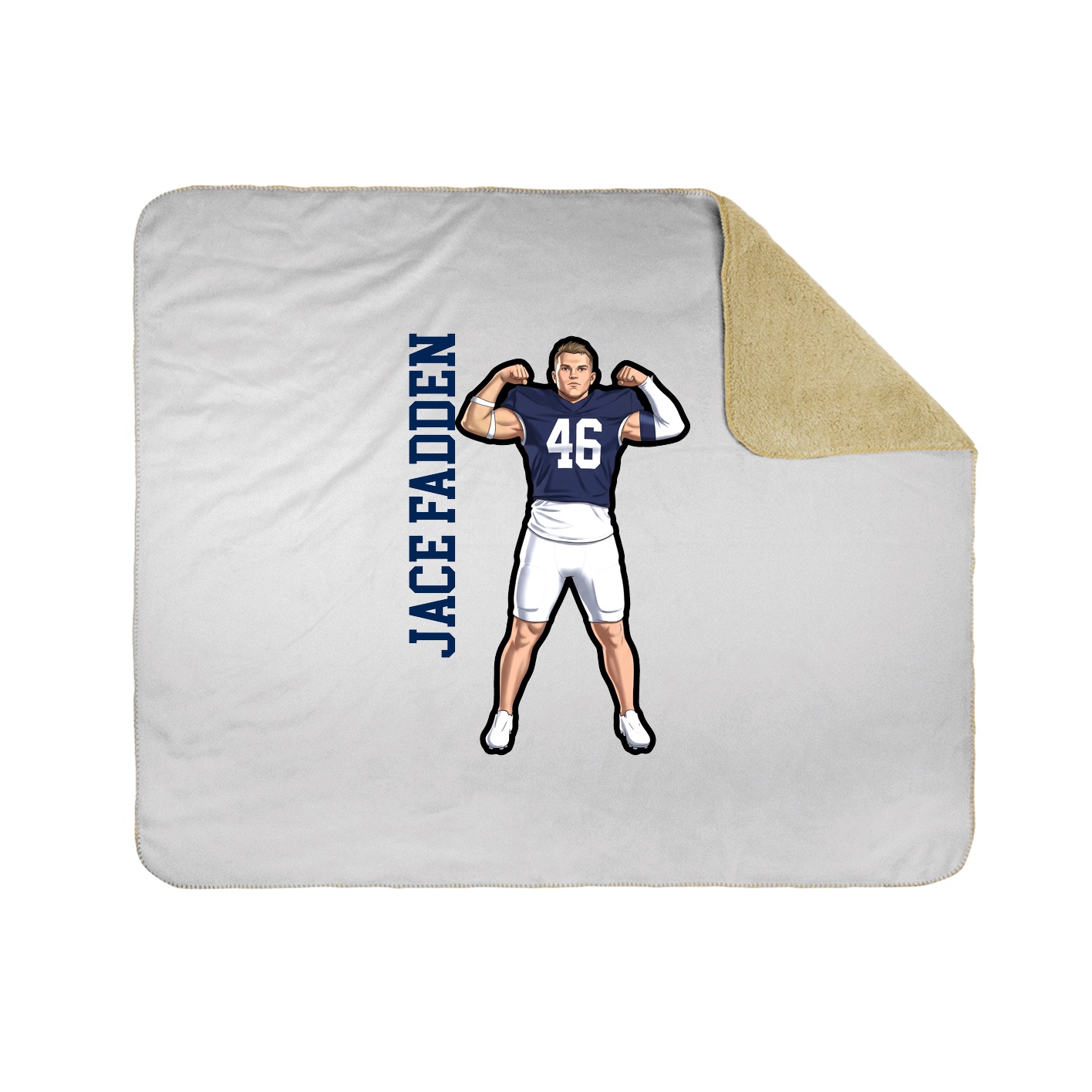 Throw Blanket — Name Vertical in White