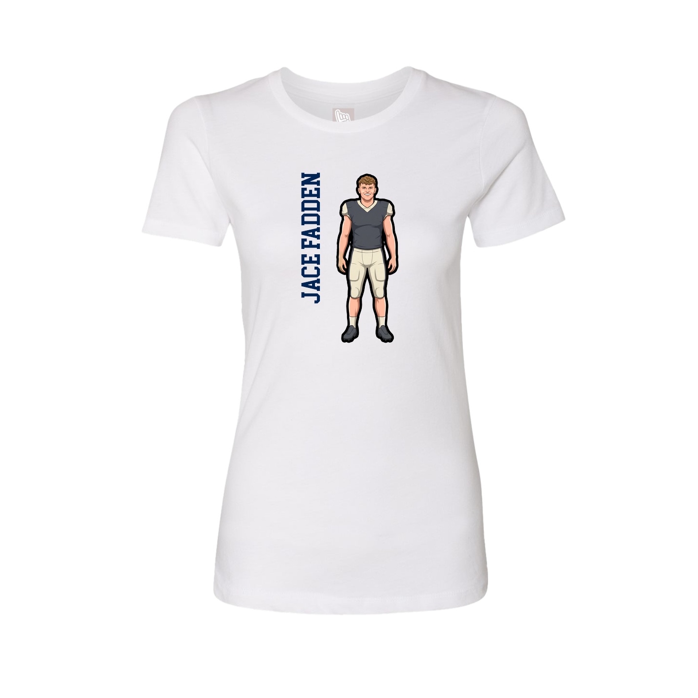 Fitted Women's Tee — Name Vertical in White
