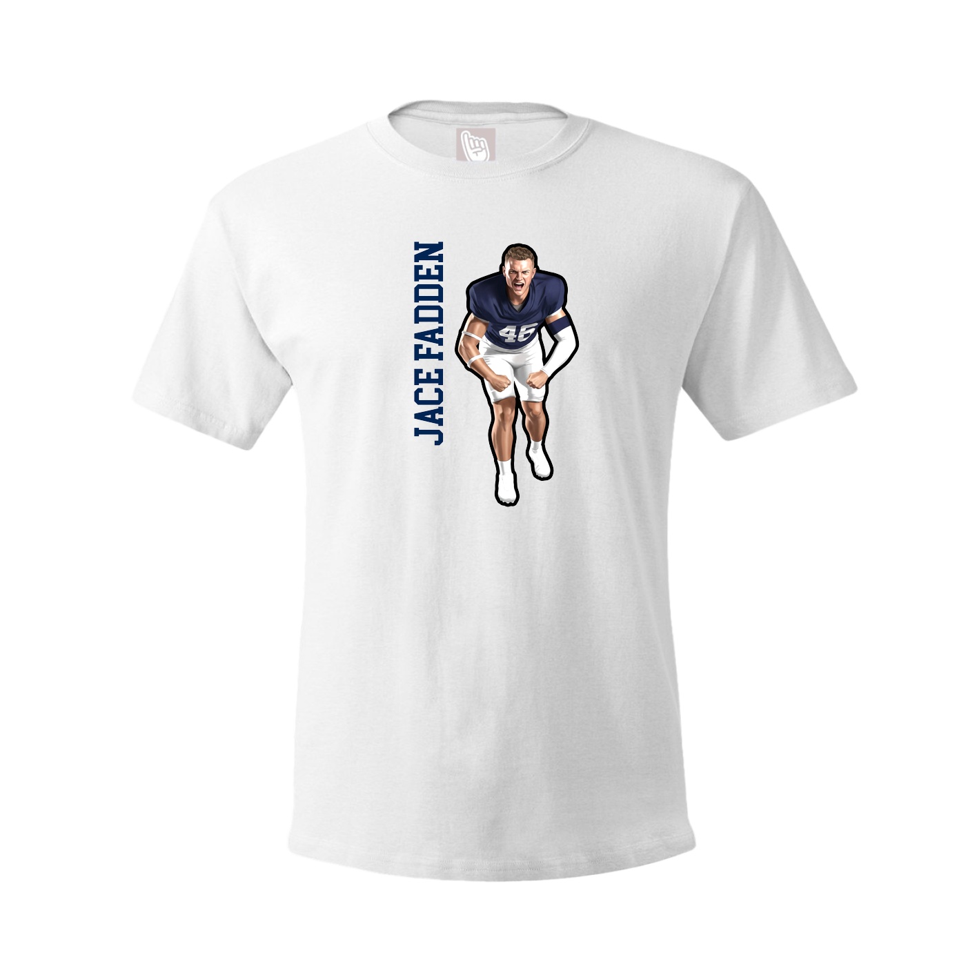 Tee — Name Vertical in White