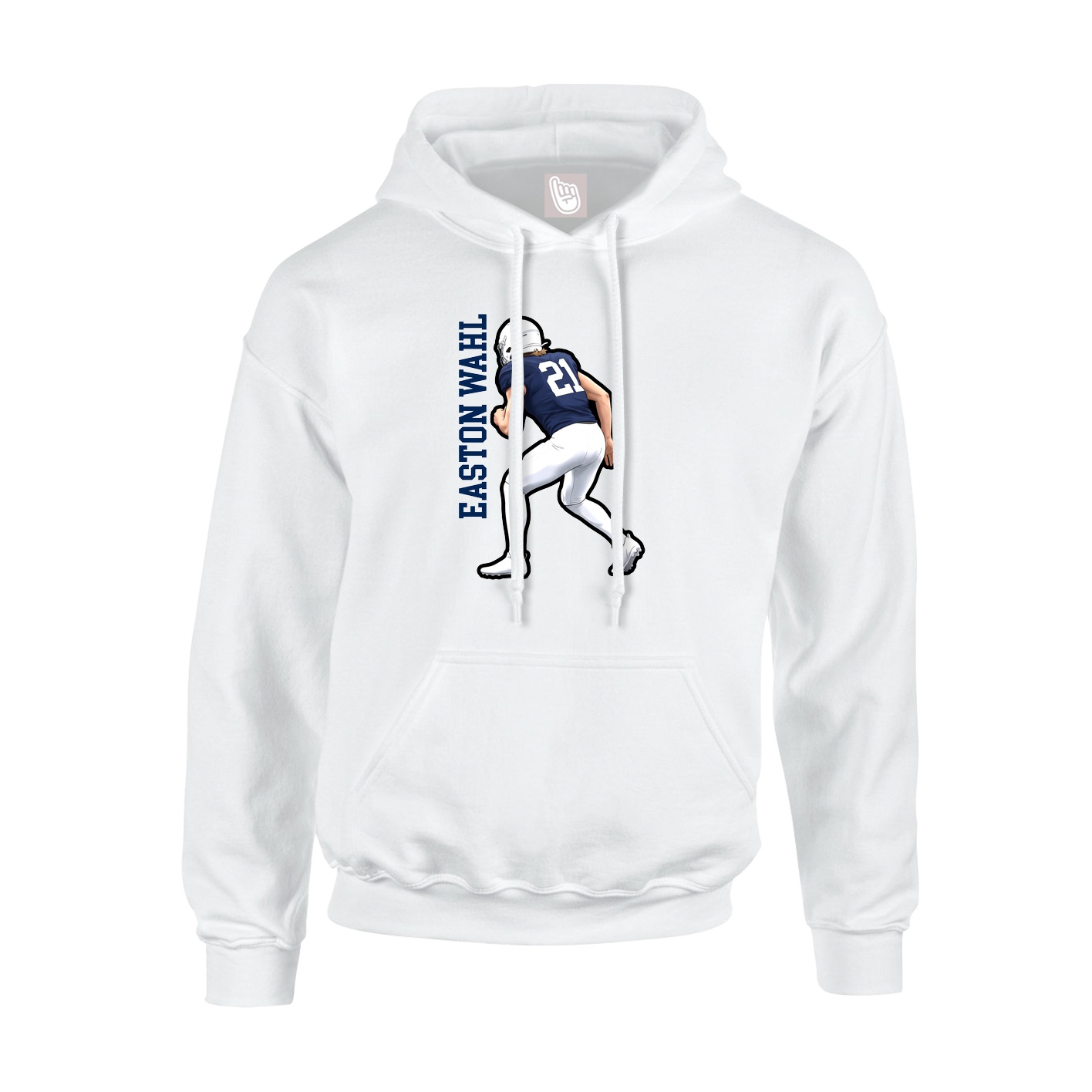 Youth Hoodie — Name Vertical in White