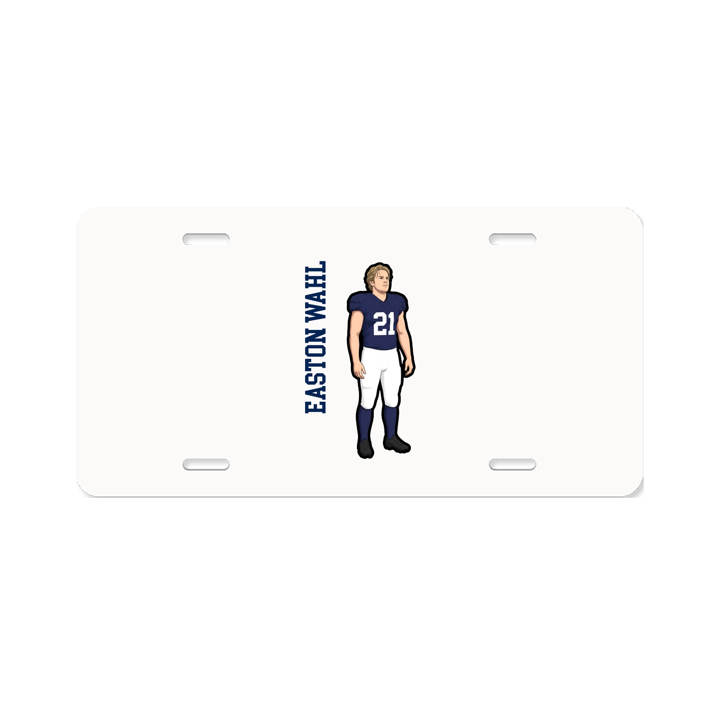 License Plate — Name Vertical in Classic