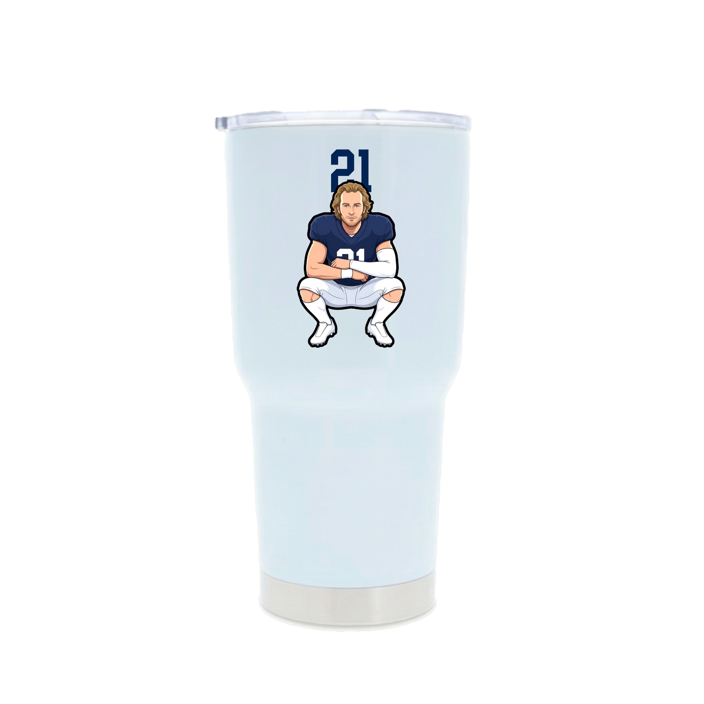 30oz Stainless Steel Tumbler — Number Top in White