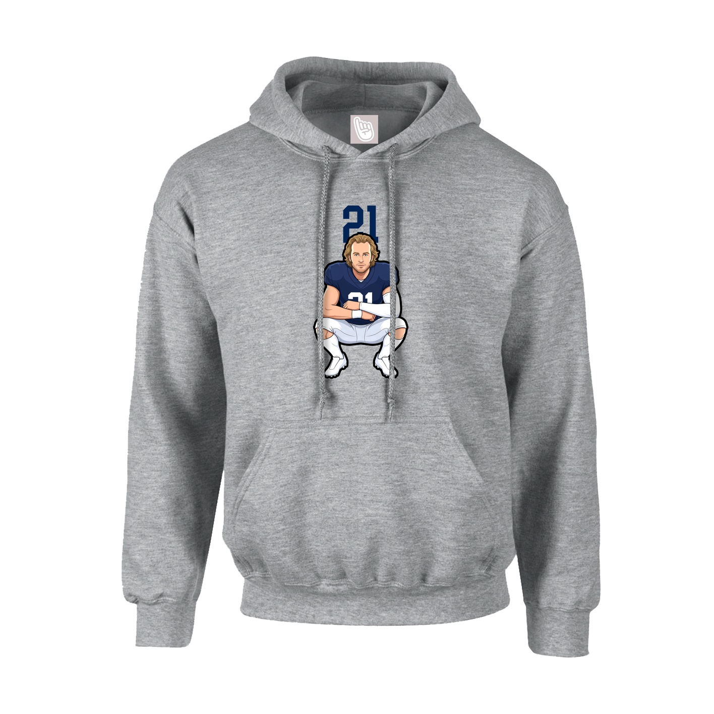 Hoodie — Number Top in Grey