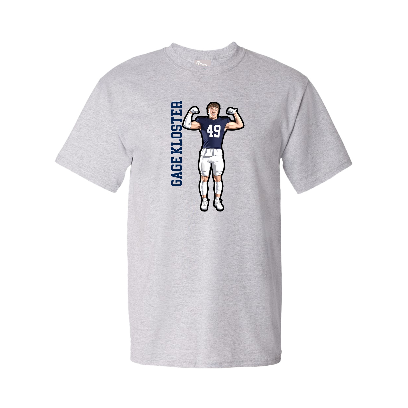Youth Tee — Name Vertical in Grey