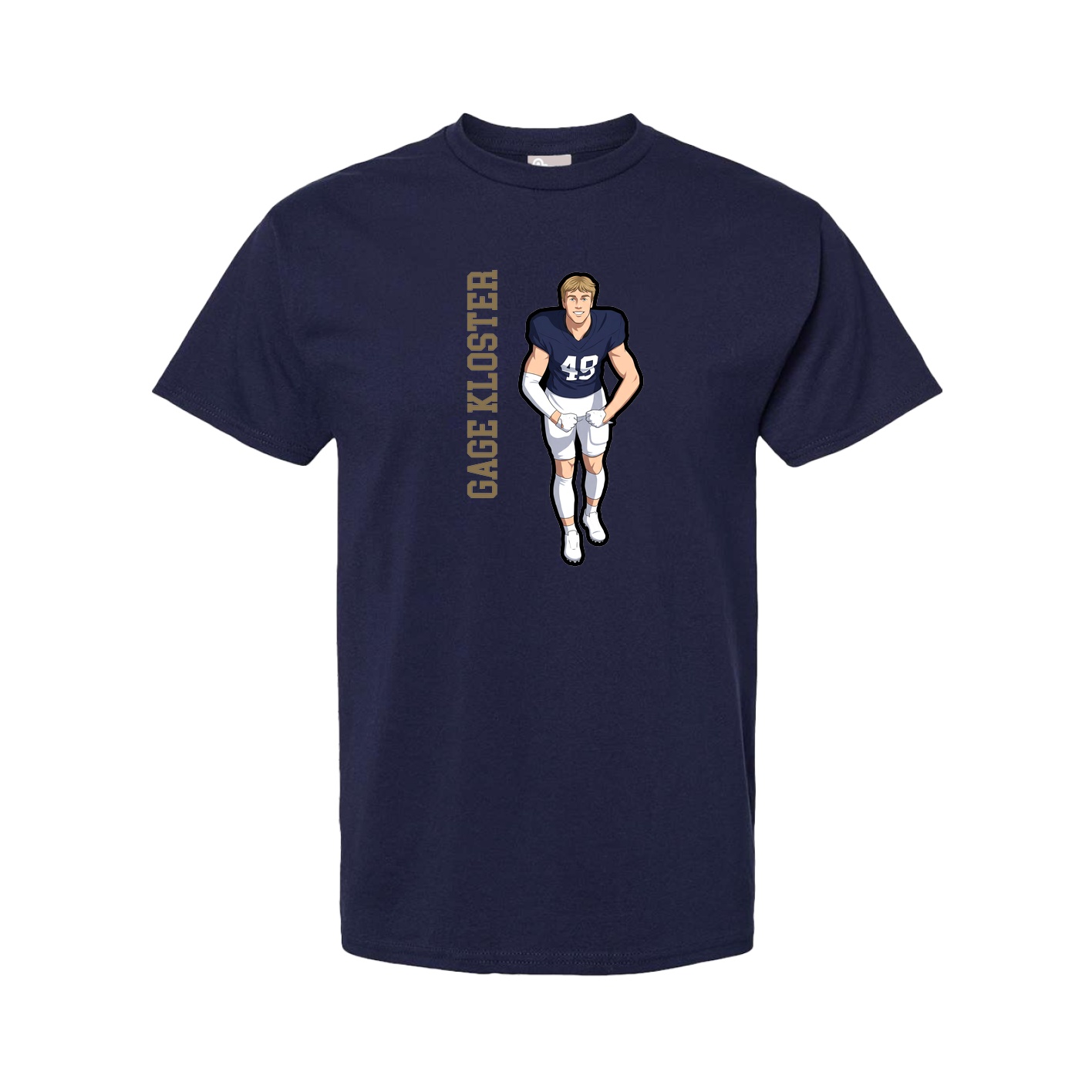 Tee — Name Vertical in Navy