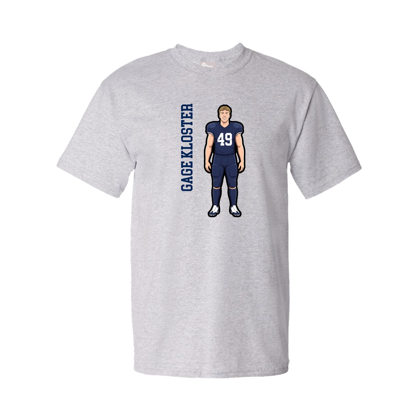 Tee — Name Vertical in Grey