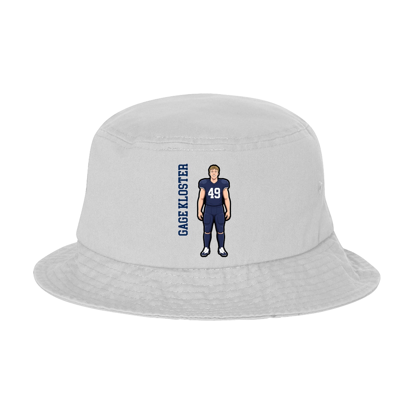 Bucket Cap — Name Vertical in White